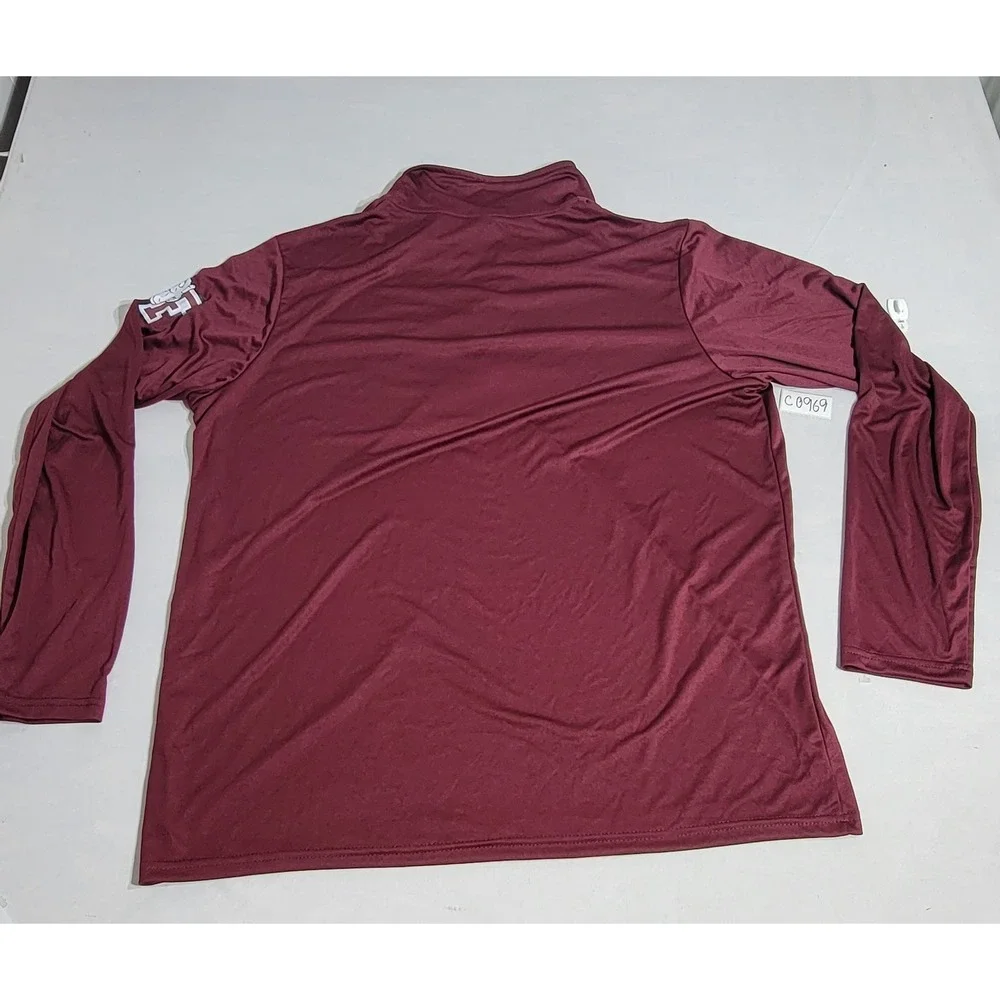 New York Yankees Mens XL Quarter Zip Pullover Maroon Performance Shirt 49410
